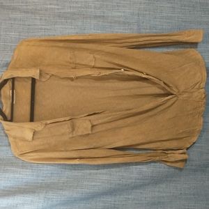 Michael Stars long sleeve olive green button down shirt